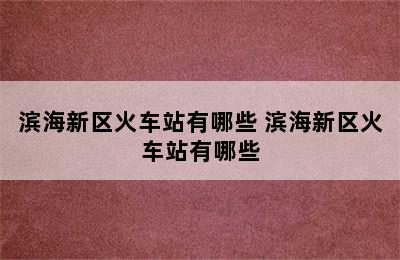 滨海新区火车站有哪些 滨海新区火车站有哪些